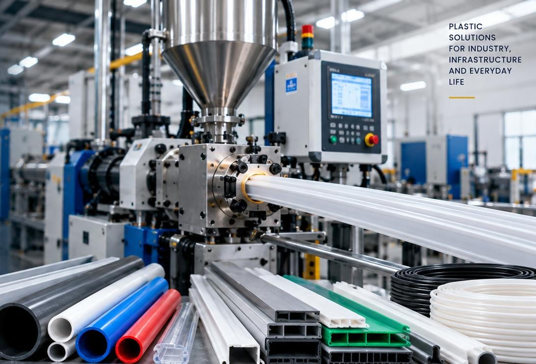 Plastic extrusion line